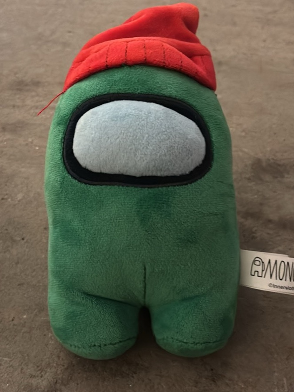 Among Us Kids Green Plush Bottoms Toy with Red Hat